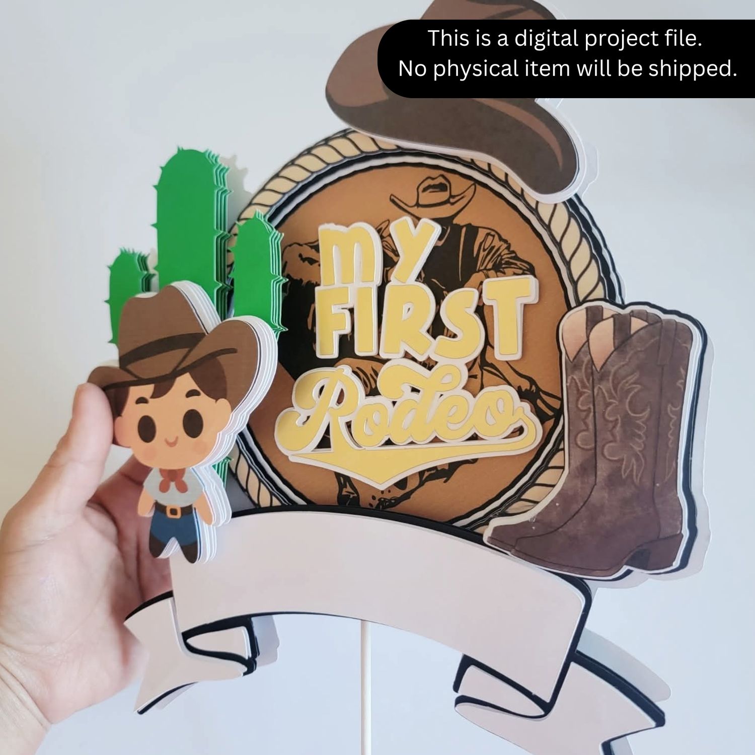 MY FIRST RODEO CAKE TOPPER CRICUT DESIGN FILE