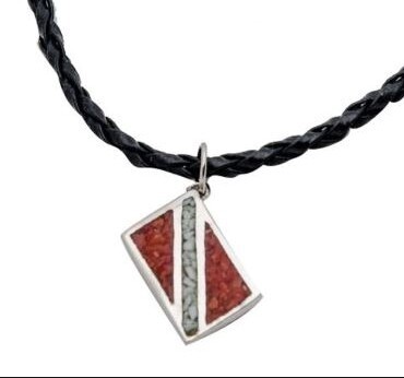 Necklace Dive Flag Pendant on 20&quot; Rope