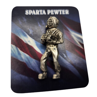 MAGNET HARD HAT DIVER PEWTER