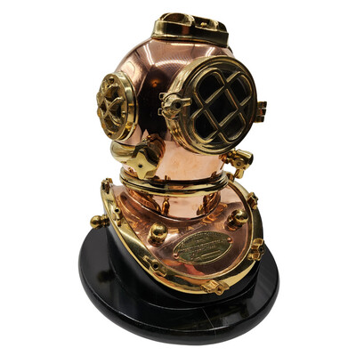 Helmet 10.5&quot; Brass Sculpture