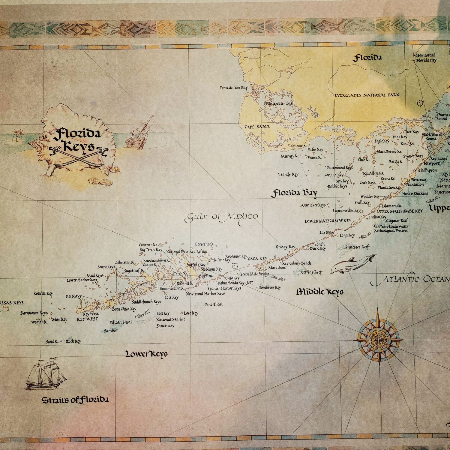 Poster Florida Keys Map