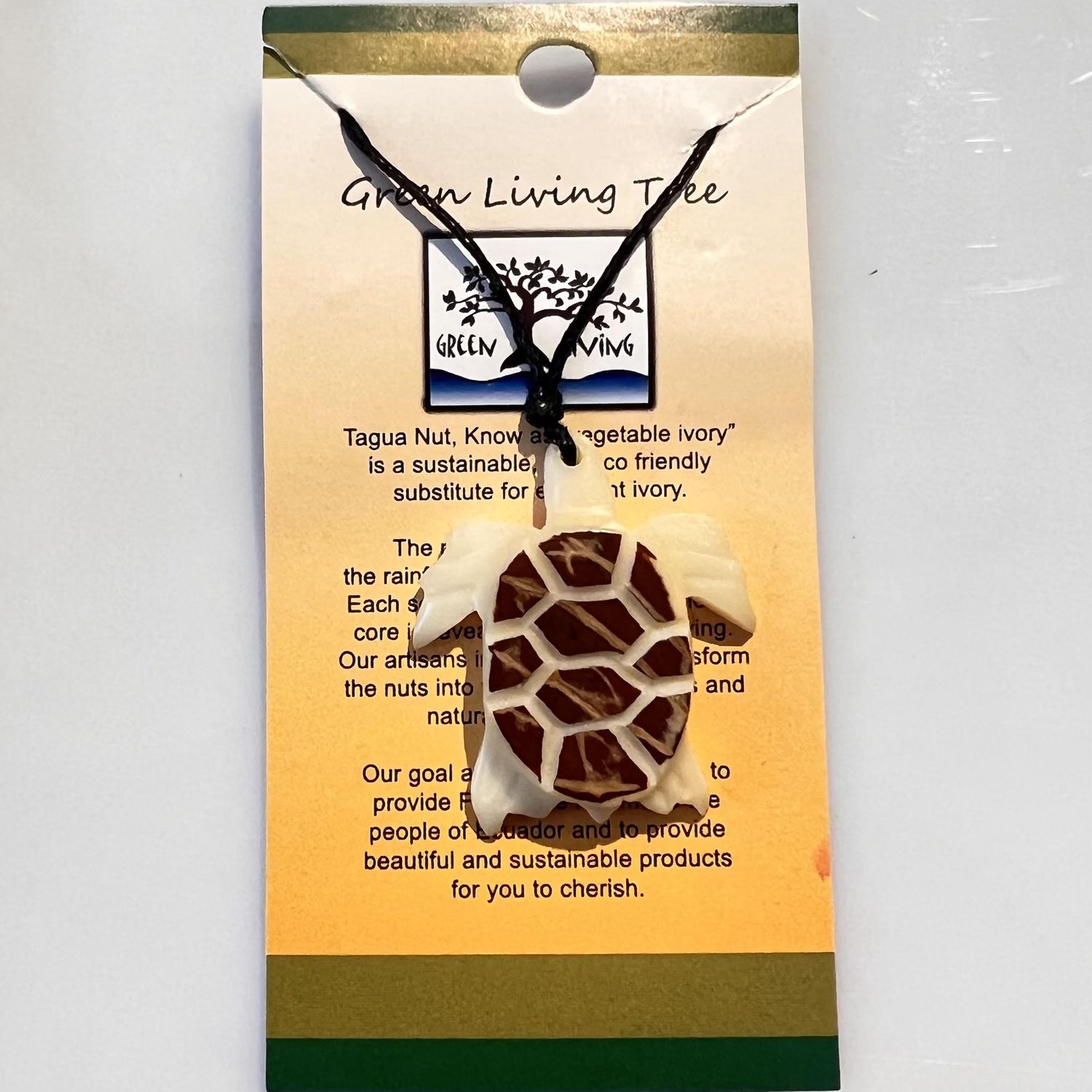 Sea Turtle Necklace Tagua Nut