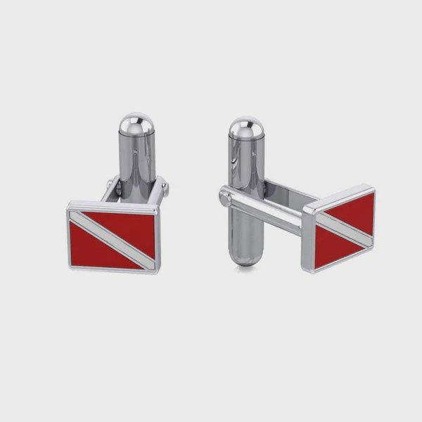Cufflink Dive Flag