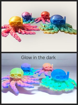 3D Octopus Glow-In-the-dark