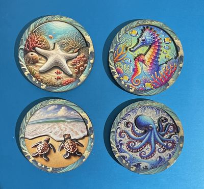 3D Recycled Wooden Sea Life Magnets
