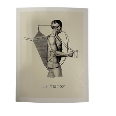 Triton Early Diving Machine Postcard