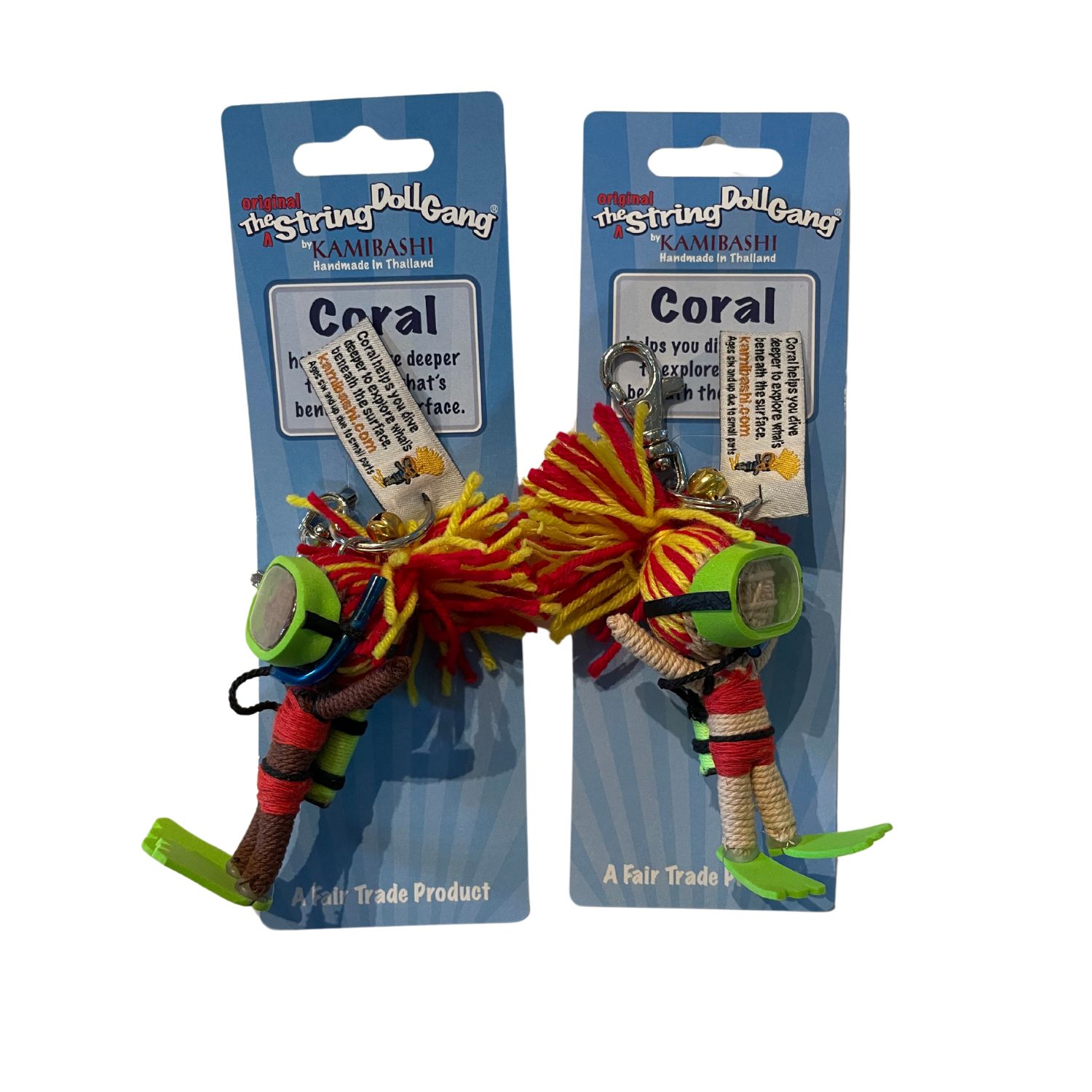 String Doll Key Chain--Coral