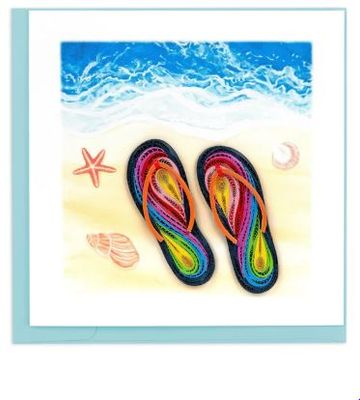 Quilled Flip Flops Greeting Card