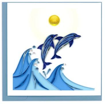 Quilled Dolphins Greeting Card