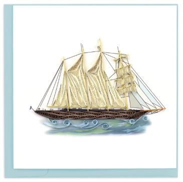 Quilled Schooner Greeting Card