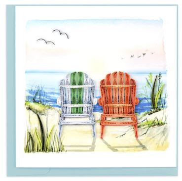 Quilled Beach Chairs Greeting Card