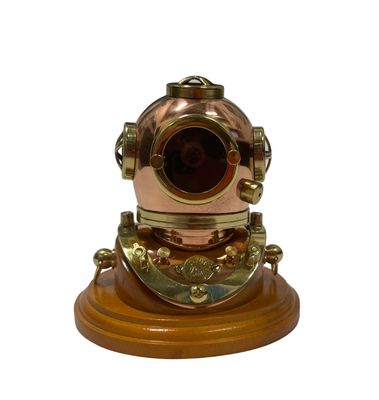 Helmet 3.5" Brass Sculpture