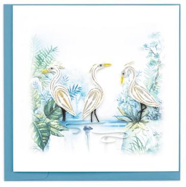 Quilled Herons Greeting Card