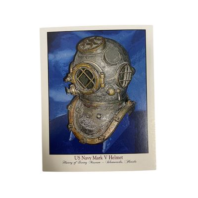 US Navy Mark V Helmet Blue Postcard