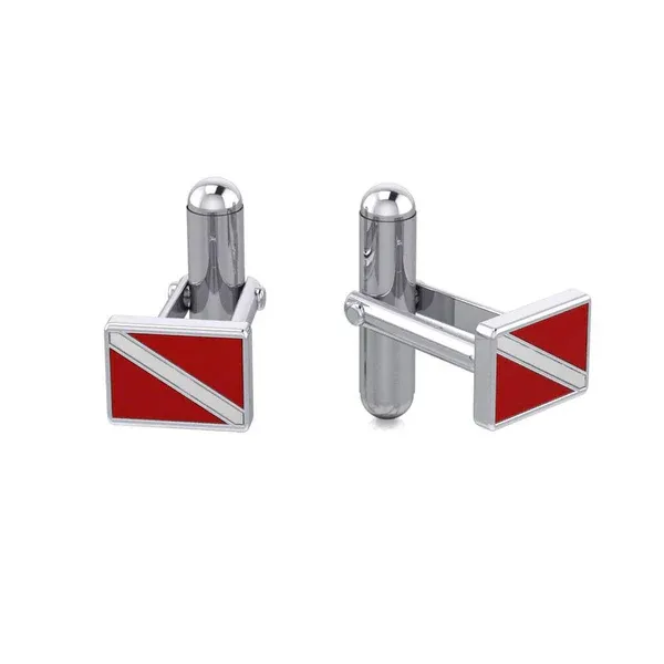 Cufflink Dive Flag