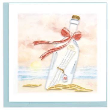 Quilled Message in a Bottle Greeting Card