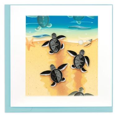 Quilled Turtle Hatchlings Greeting Card