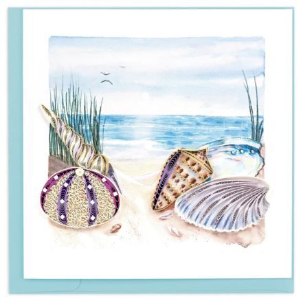 Quilled Sea Shells on the Shore Greeting Card