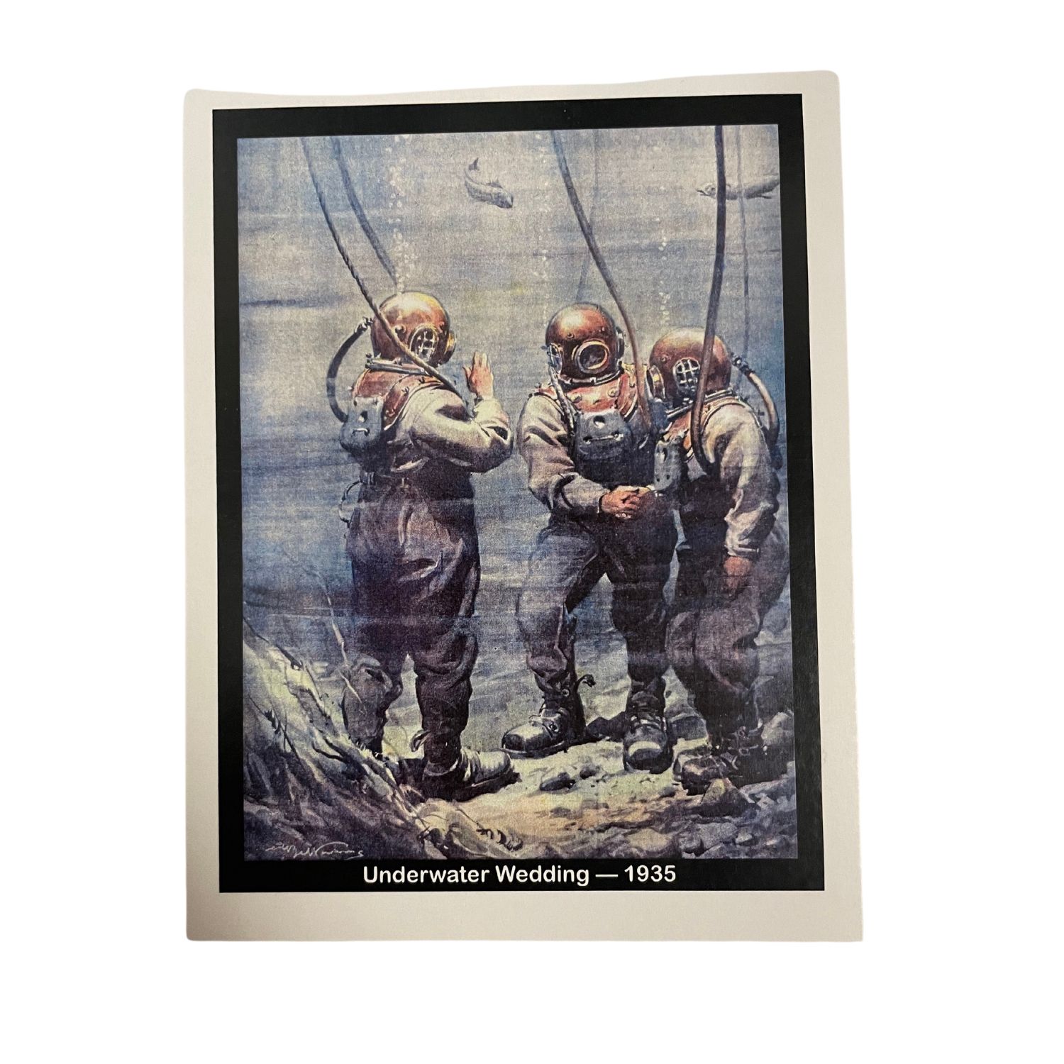 Underwater Wedding circa 1935 Postcard