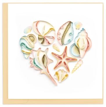 Quilled Seashell Heart Greeting Card