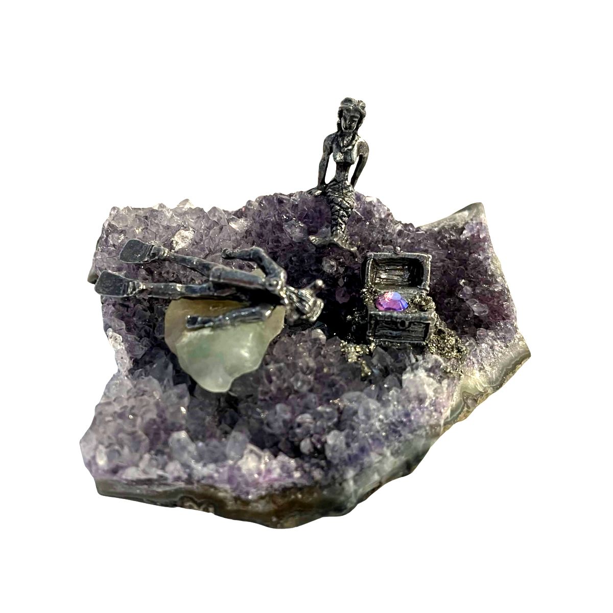 Mermaid &amp; Diver on Amethyst