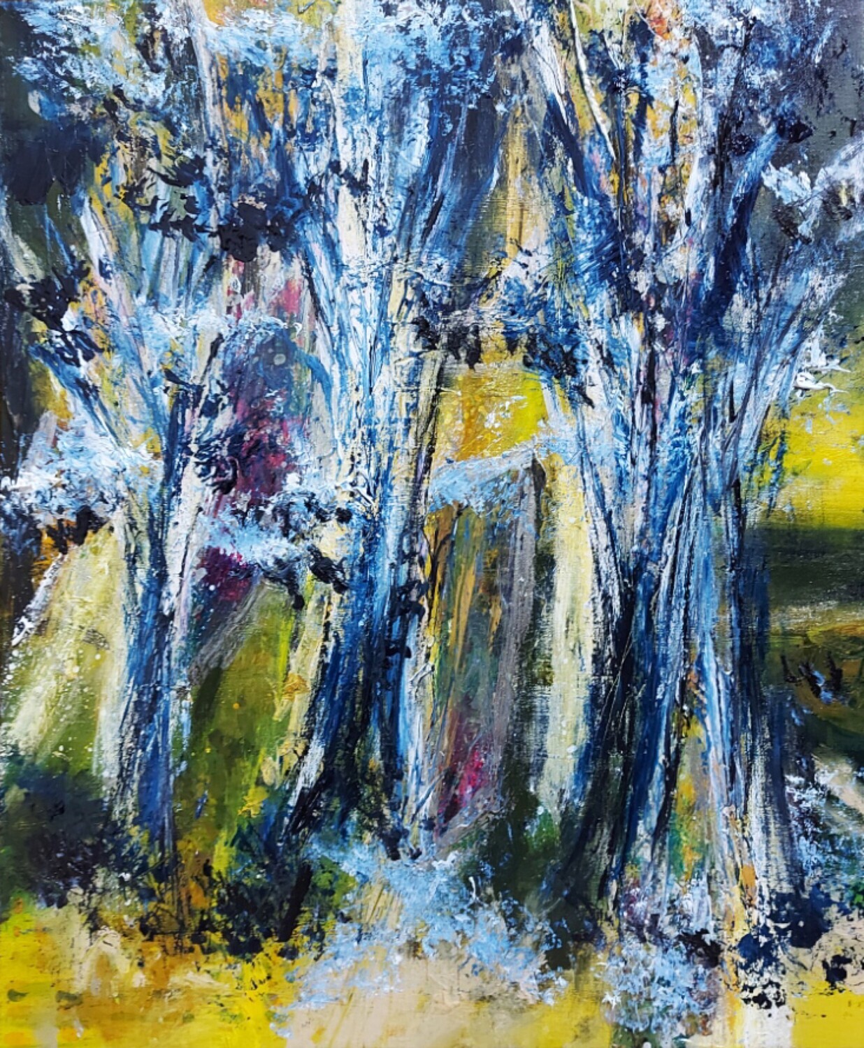Les arbres bleus © Sylvie BRUNEAU Galerie Art Contemporain