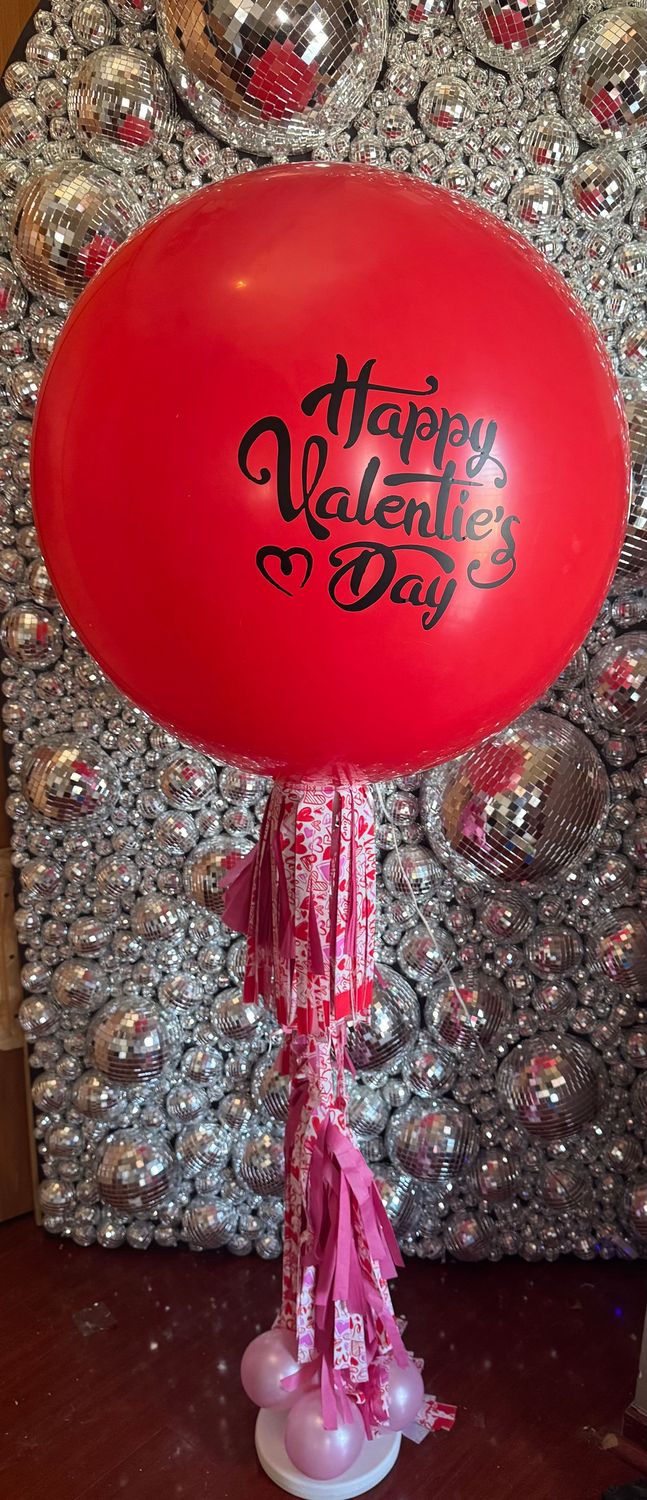 Jumbo 3ft Balloon with Vinyl Customization on Stand