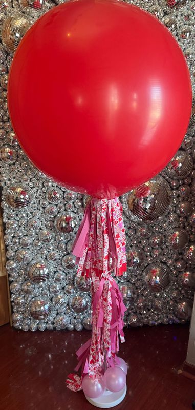 Jumbo 3 foot Balloon with Vinyl customization on stand