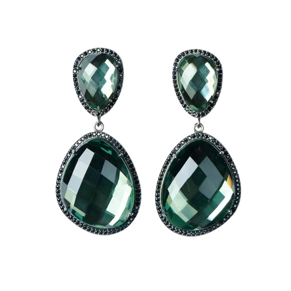 Ecrown10 Drop Earrings Teal
