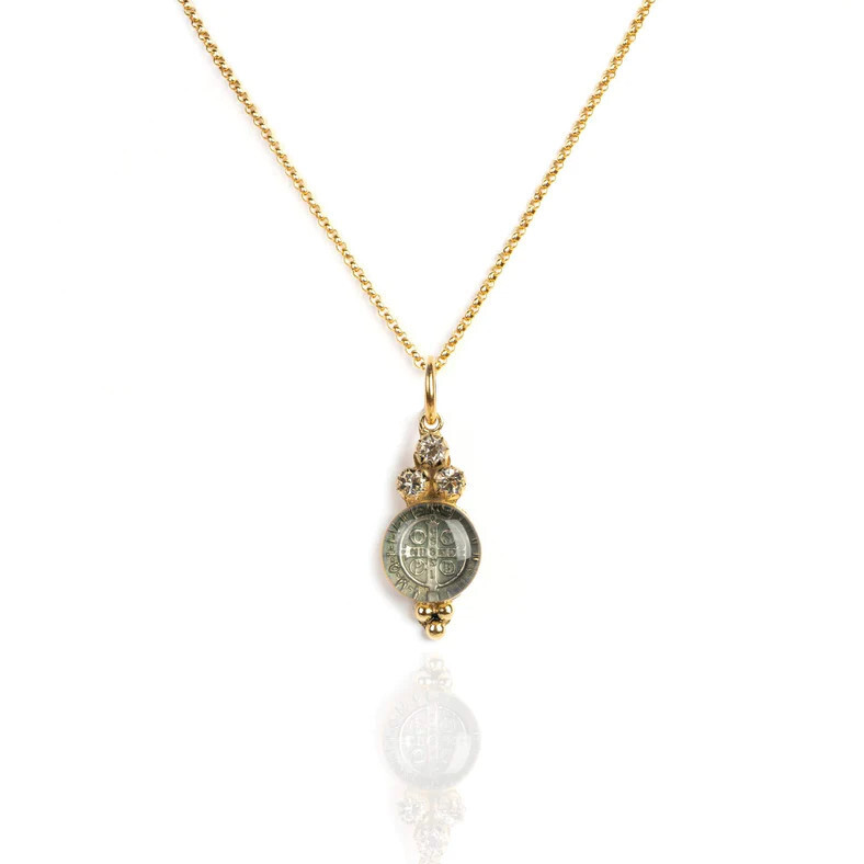 Lucia Clear Charm Necklace, Color: Gold, Size: 17&quot;-18&quot;