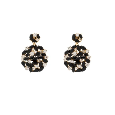 Black &amp; Gold Drop Post Earrings