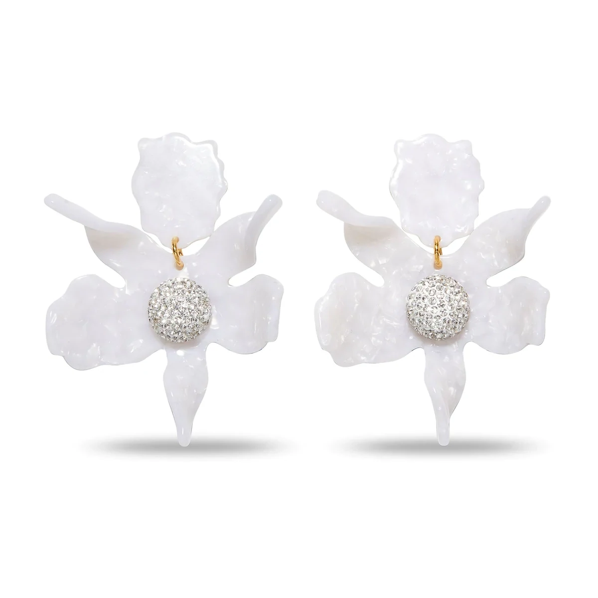 Crystal Lily Earrings MOP, Color: MOP