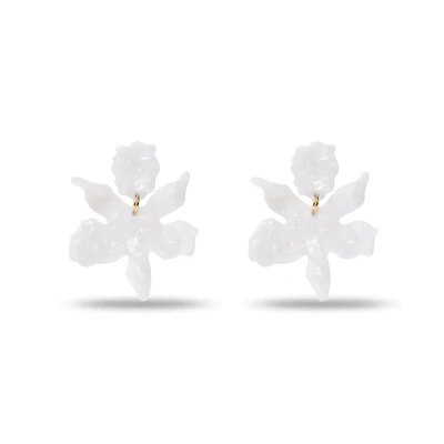Small Paper Lily Earrings MOP