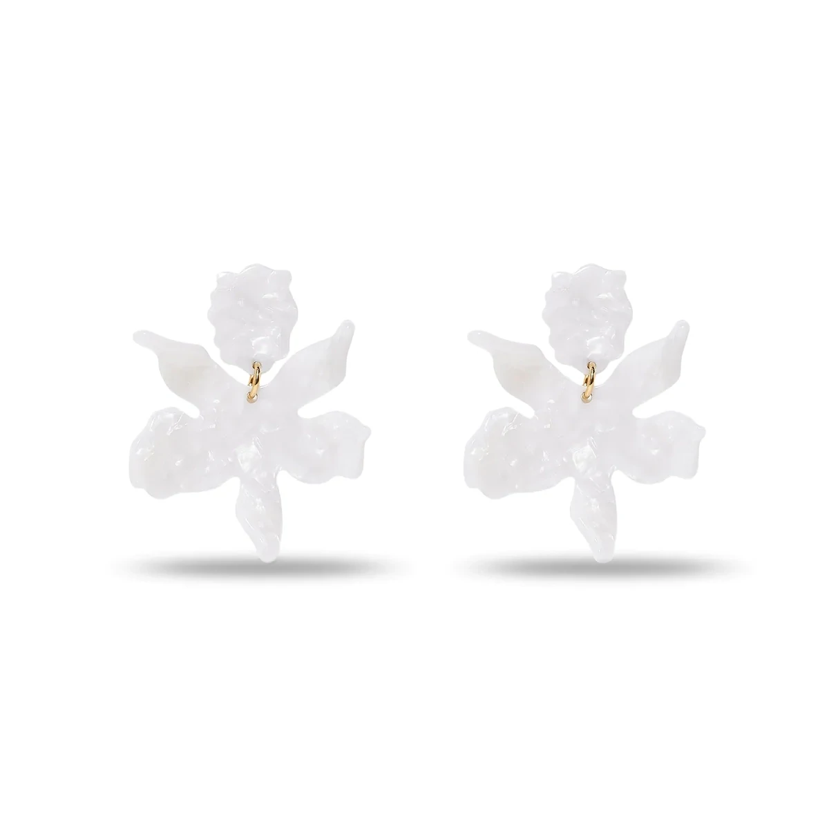 Small Paper Lily Earrings MOP, Color: MOP