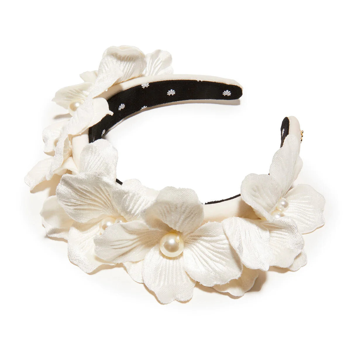 Magnolia Velvet Headband, Color: Ivory