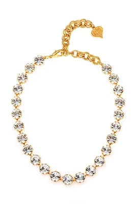 24k Clad Extra Large Austrian Crystal Necklace