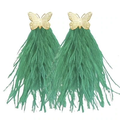 Gemstone Butterfly Feathers Emerald