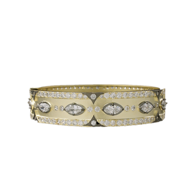 Bangle with Pave Trim and Clear Stones
