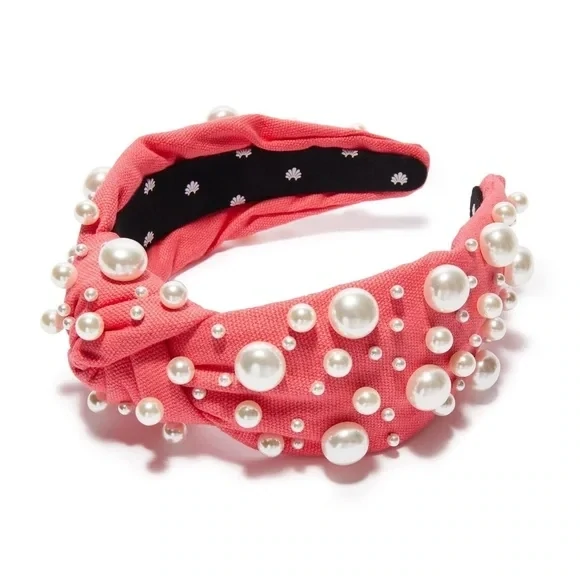 Oversized Pearl Woven Knotted Headband, Color: Spritz