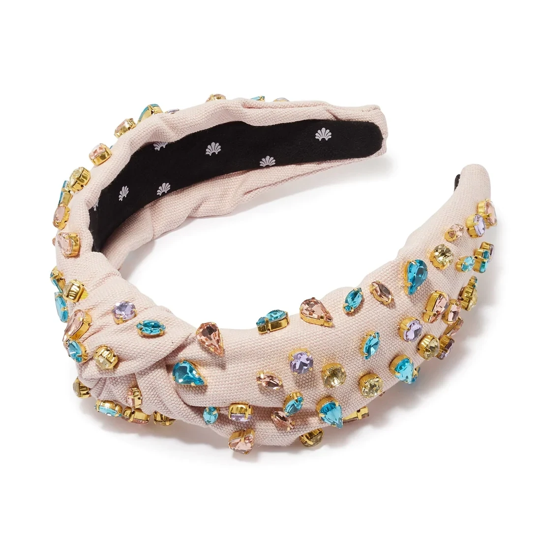 Candy Jeweled Knotted Headband, Color: Pastel Garden 650