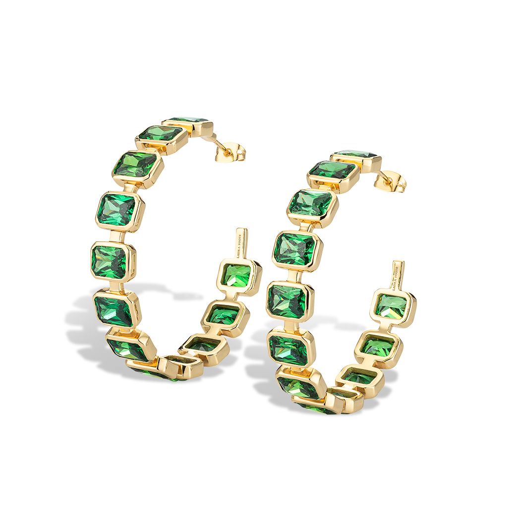 Gesuina Hoop Earring Emerald