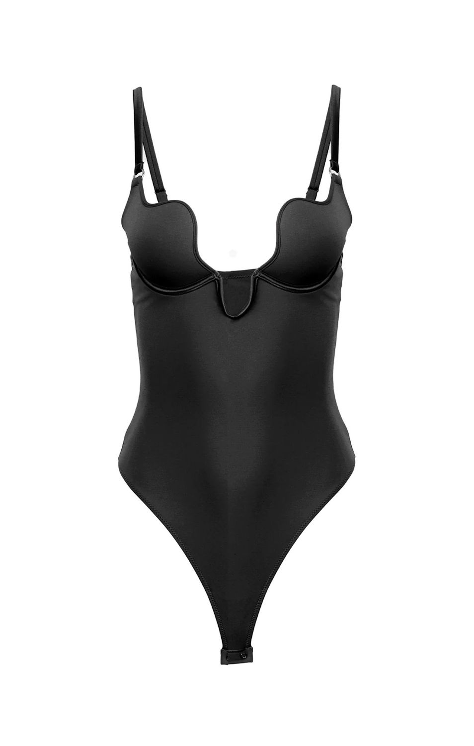 Le Stretch Micro U Plunge Bodysuit, Color: Black, Size: S