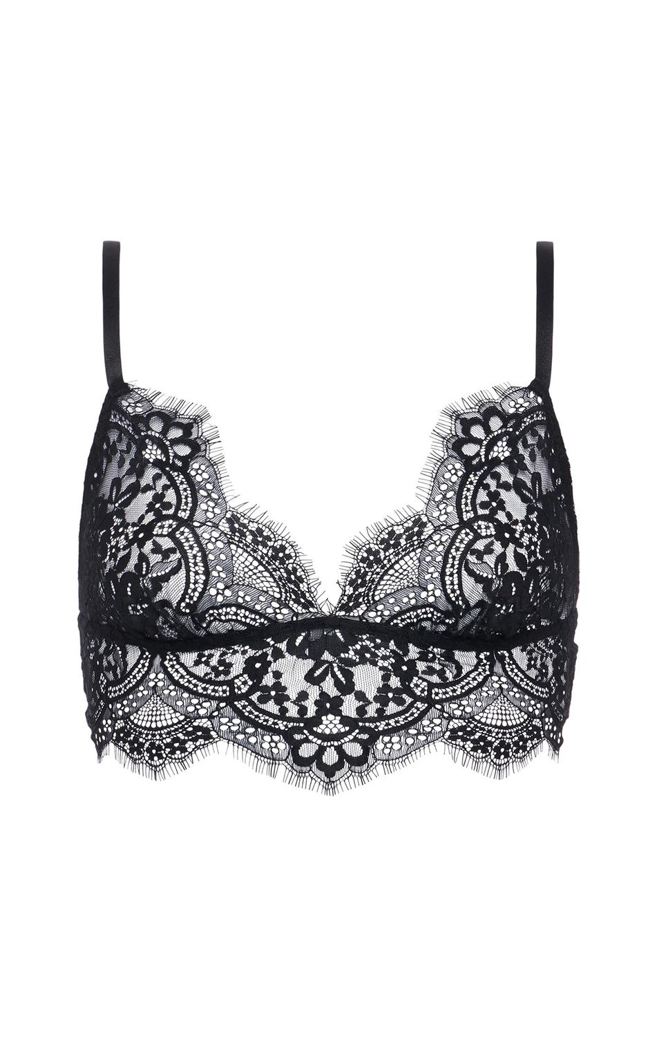 Aislin Lace Bralette Top, Color: Black, Size: s