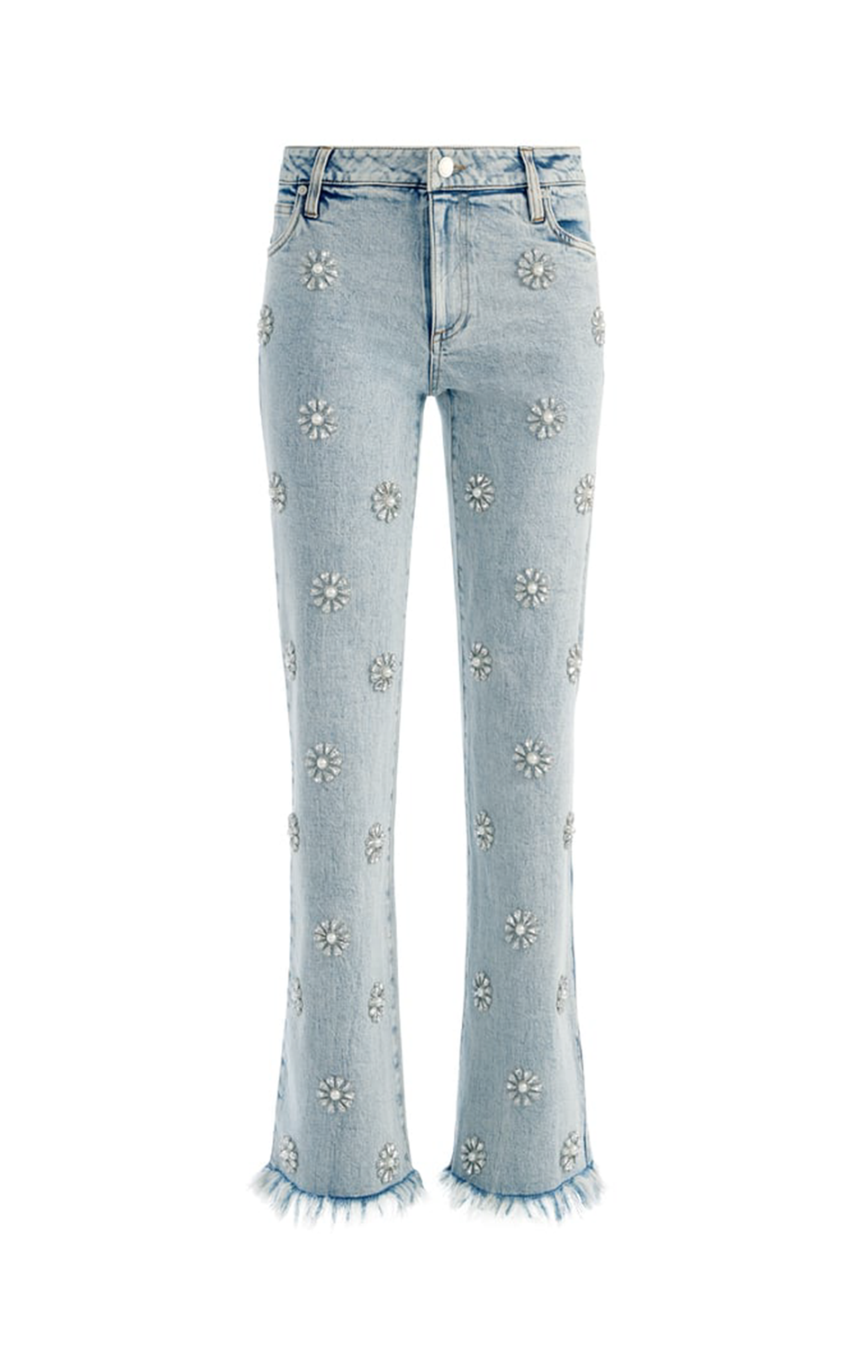 Roxie Lr Embell Straight Flare Full Length Jean