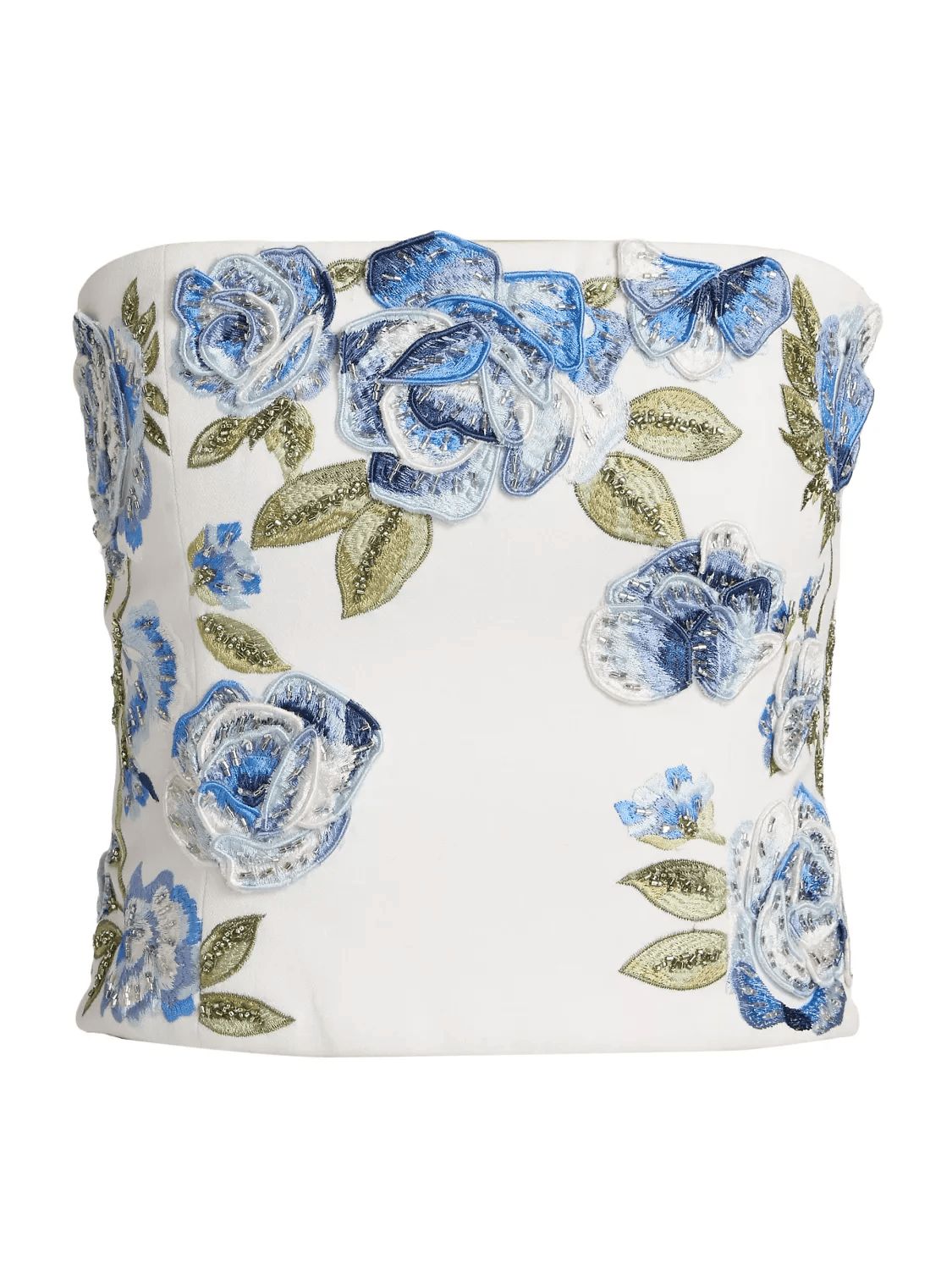 Cece Floral Embel Cropped Top