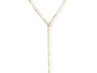 14ky 18+6 drop diamond necklace