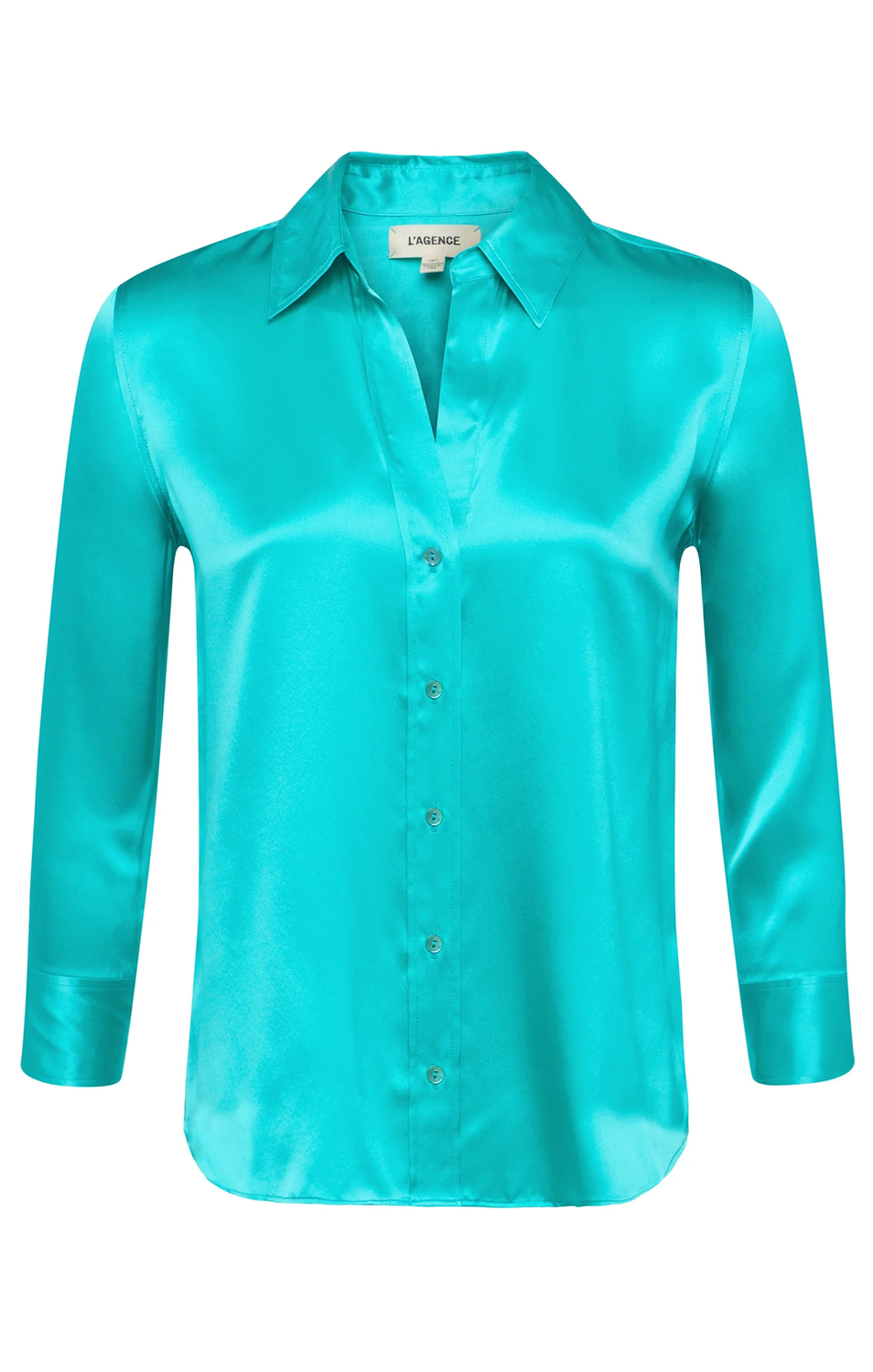 Dani 3/4 Sleeve Blouse, Color: Pool Blue, Size: s