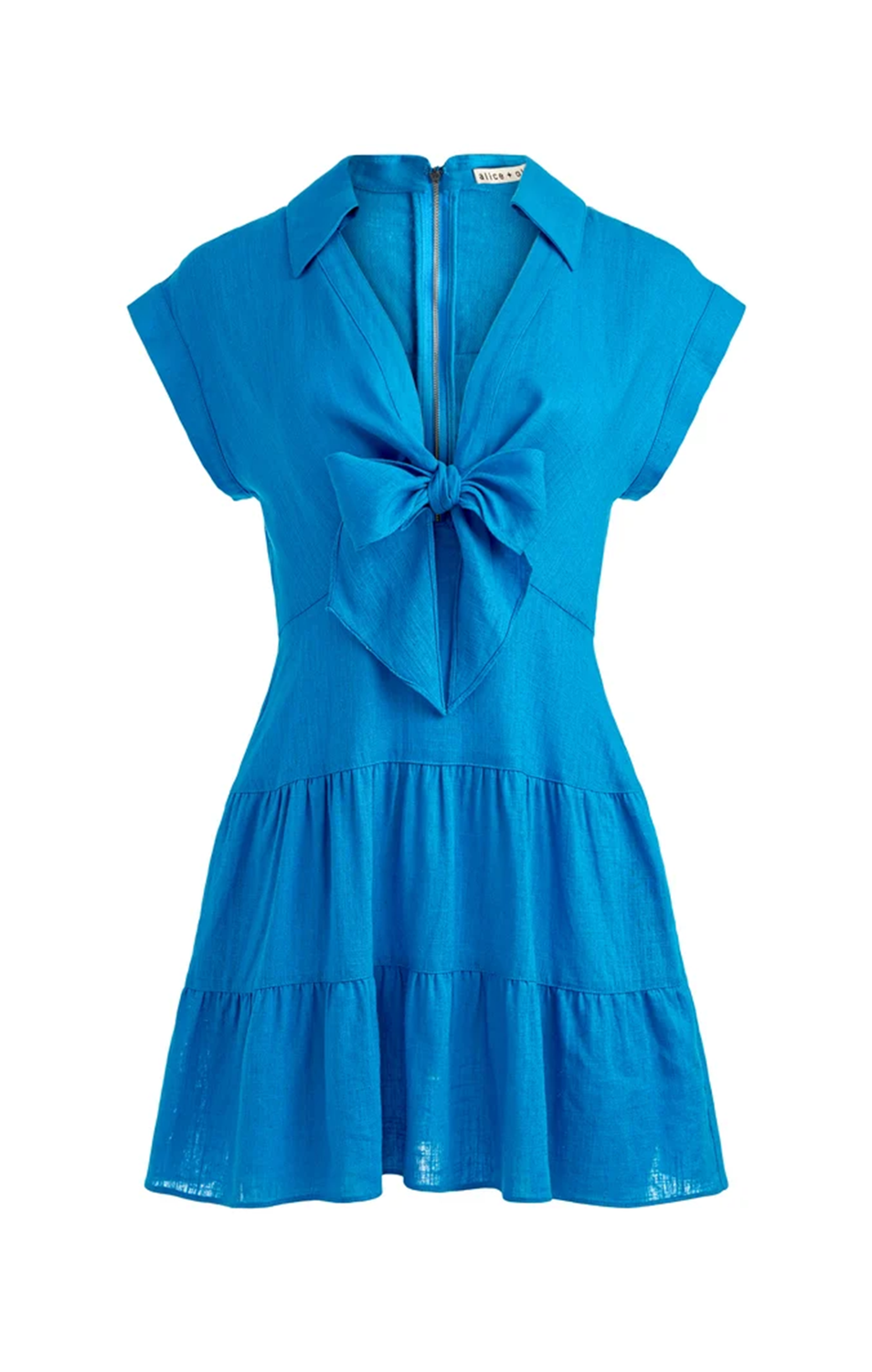 Mila V Nk Tie Ft Tiered Mini Dress