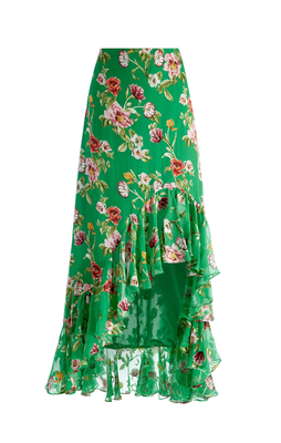 Soraya Faux Wrap Asym Hi Low Ruffle Skirt