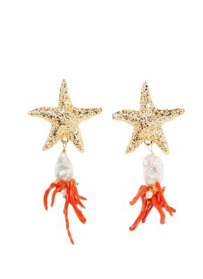 Pendientes largos de perlas
